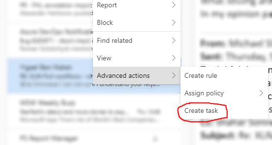 Create Task in Outlook