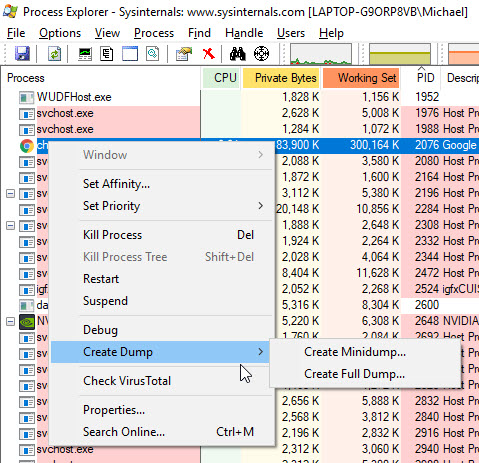 Process explorer error configuring dump resources не удается найти указанный файл ок