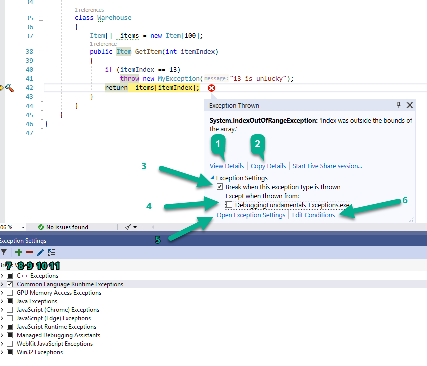 c# - How do I make visual studio show exceptions that any method may throw?  - Stack Overflow