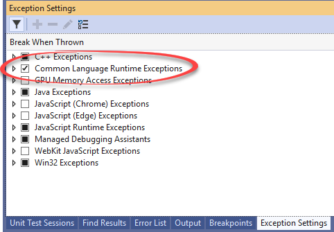 A neat Trick to Debug Exceptions in C#