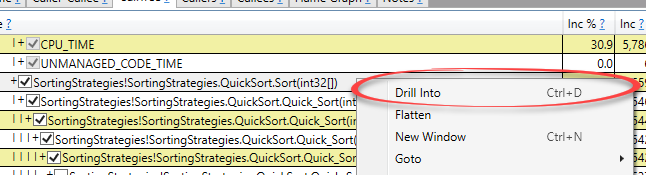PerfView drill into