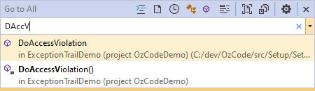 Go to All Visual Studio tricks camelcase